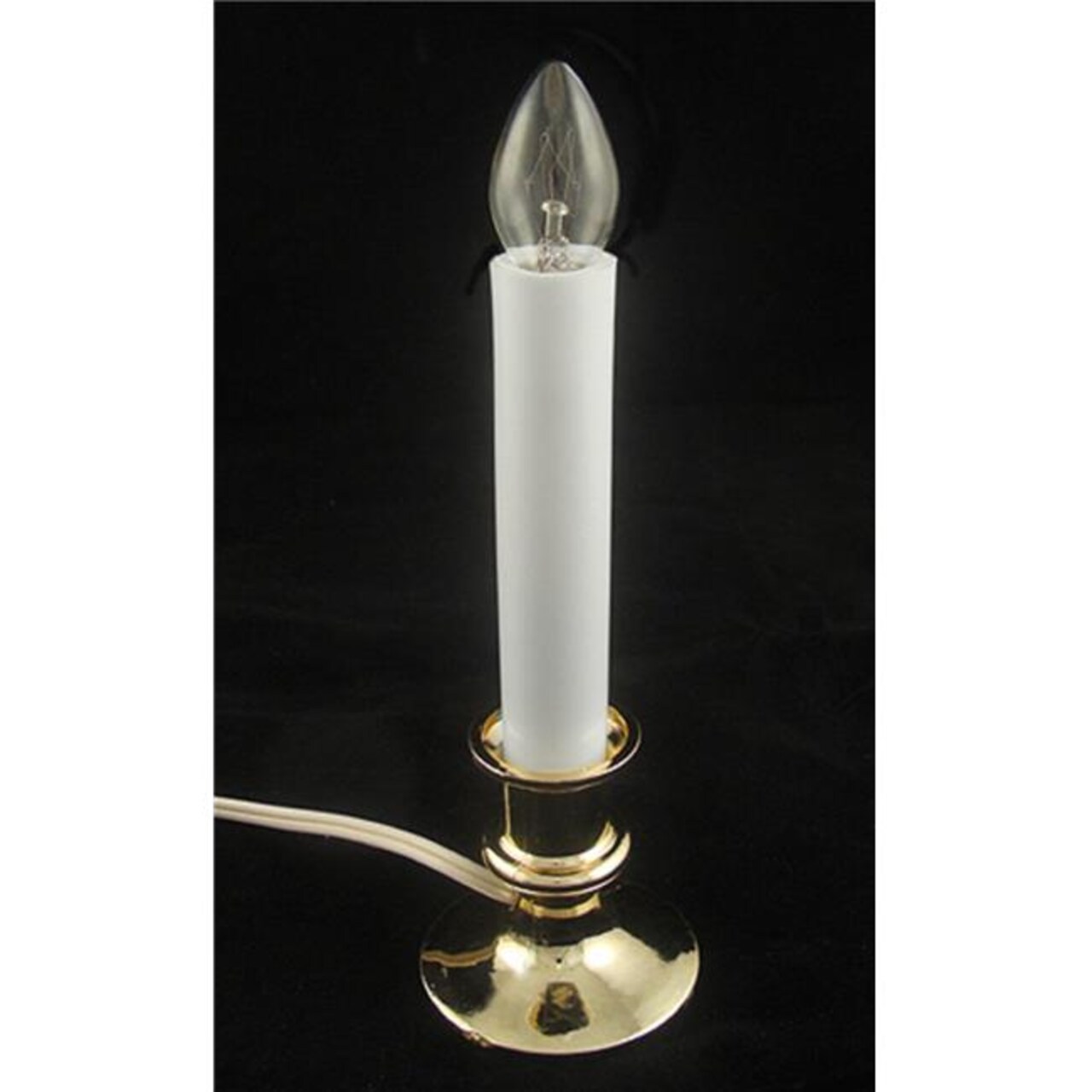 Northlight 32912611 9 in. Brass Indoor Christmas Candle Lamp with Timer - Clear C7 Light